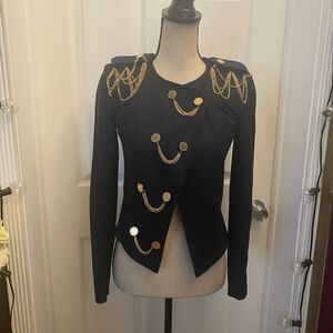 Camilla and Marc navy blue with gold chain blazer, size 2